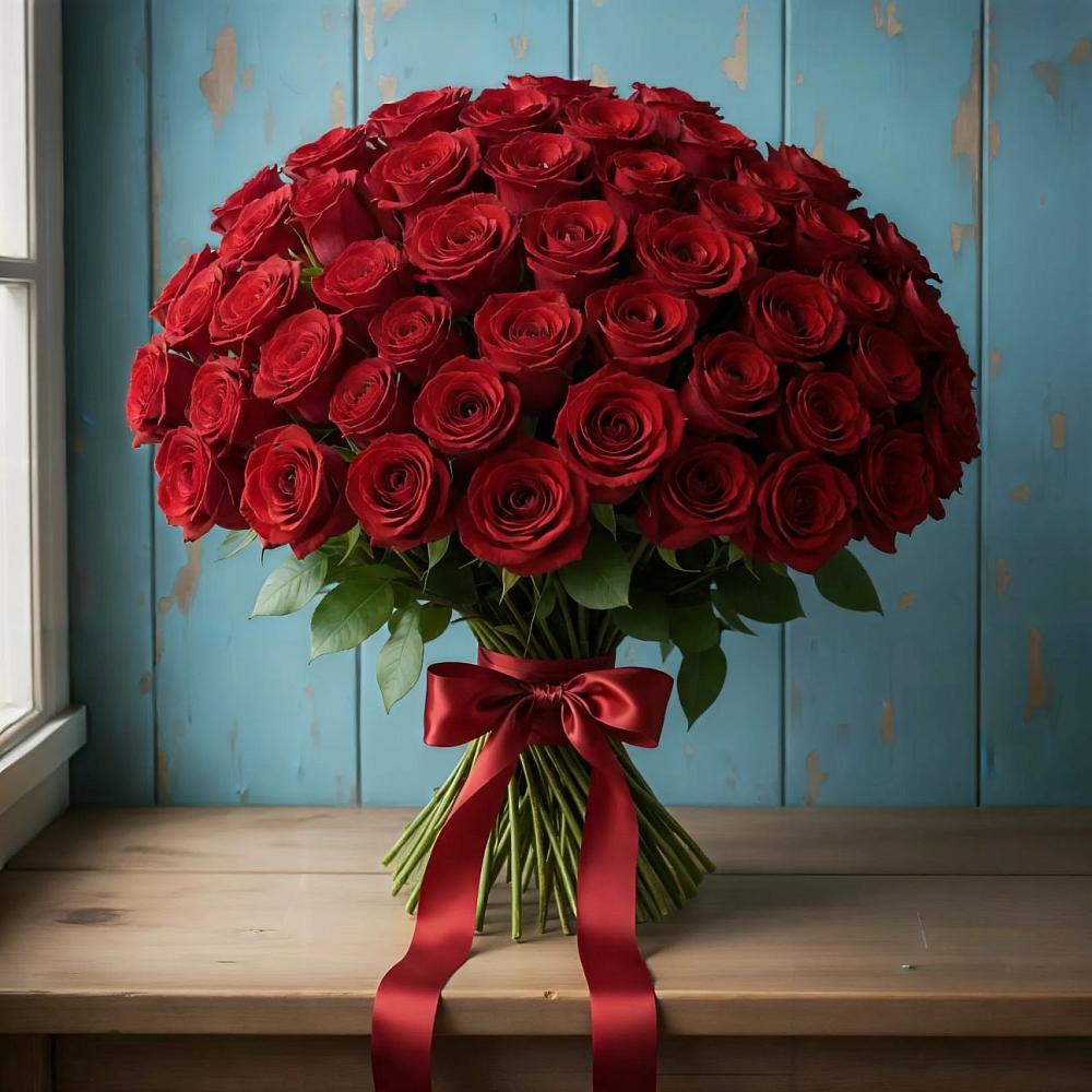 Букет Красные розы Блэк Меджик в Бредах