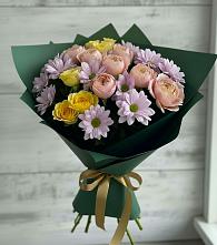 Букет цветов из:  Хризантемы и Розы в Бредах