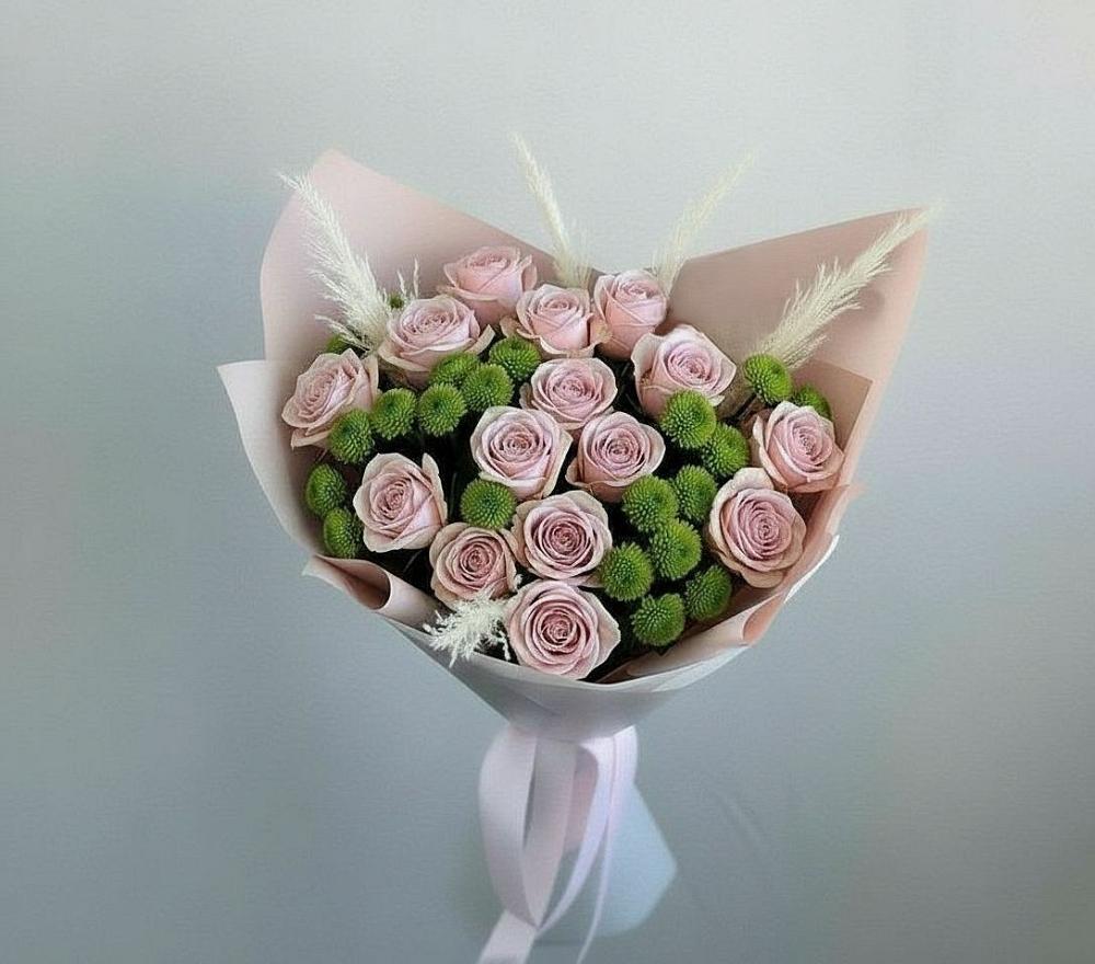 Букет цветов из: Розы и Хризантемы в Бредах