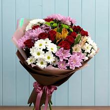 Букет цветов из:  Розы, Хризантемы и Альстромерии в Бредах
