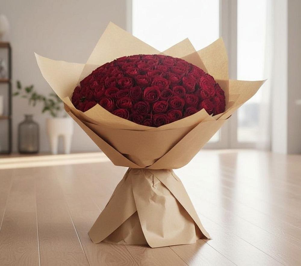 Букет 101 Красная роза в Бредах