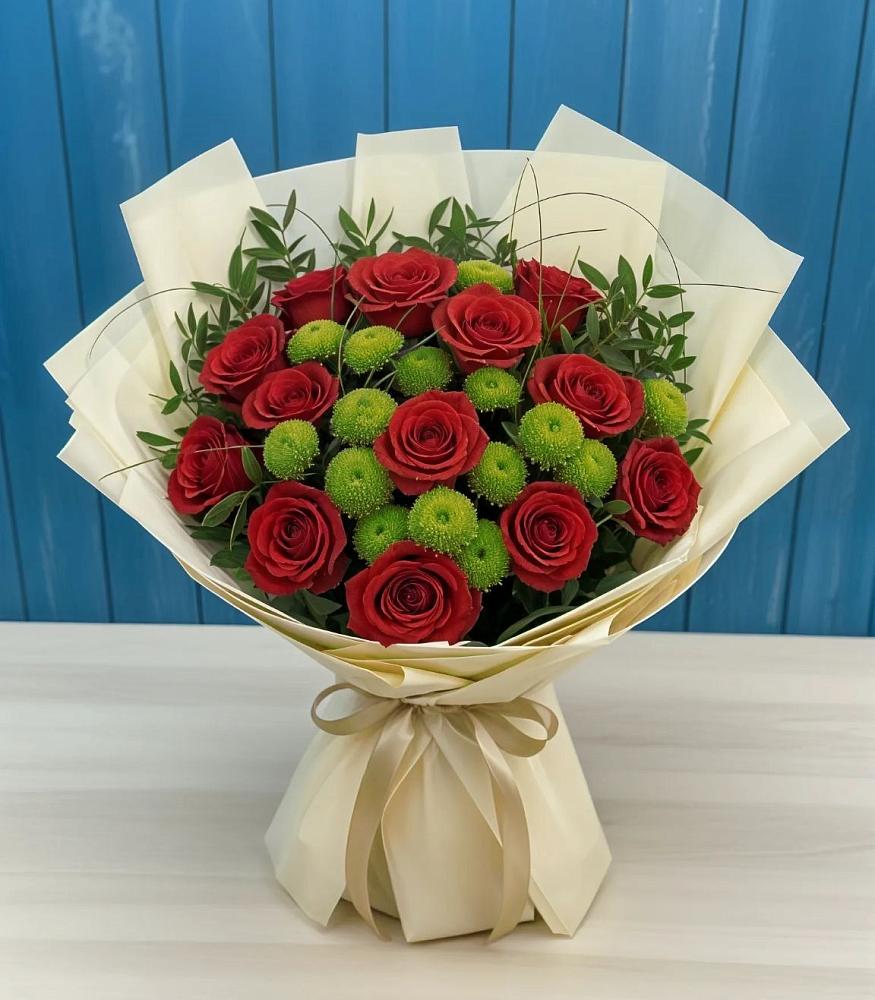 Букет цветов из: Розы и Хризантемы в Бредах