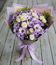 Букет цветов из:  Хризантемы и Розы #REPLACE_PRED# Бредах