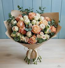 Букет цветов из:  Альстромерии и Розы #REPLACE_PRED# Бредах