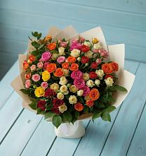 Букет Микс из разноцветных кустовых роз #REPLACE_PRED# Бредах